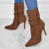 Pointed Toe Stiletto Heel Ankle Boots For Women Side Zipper Shoes - ROUTINE FASHION